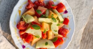 Gurken-Cantaloupe-Salat