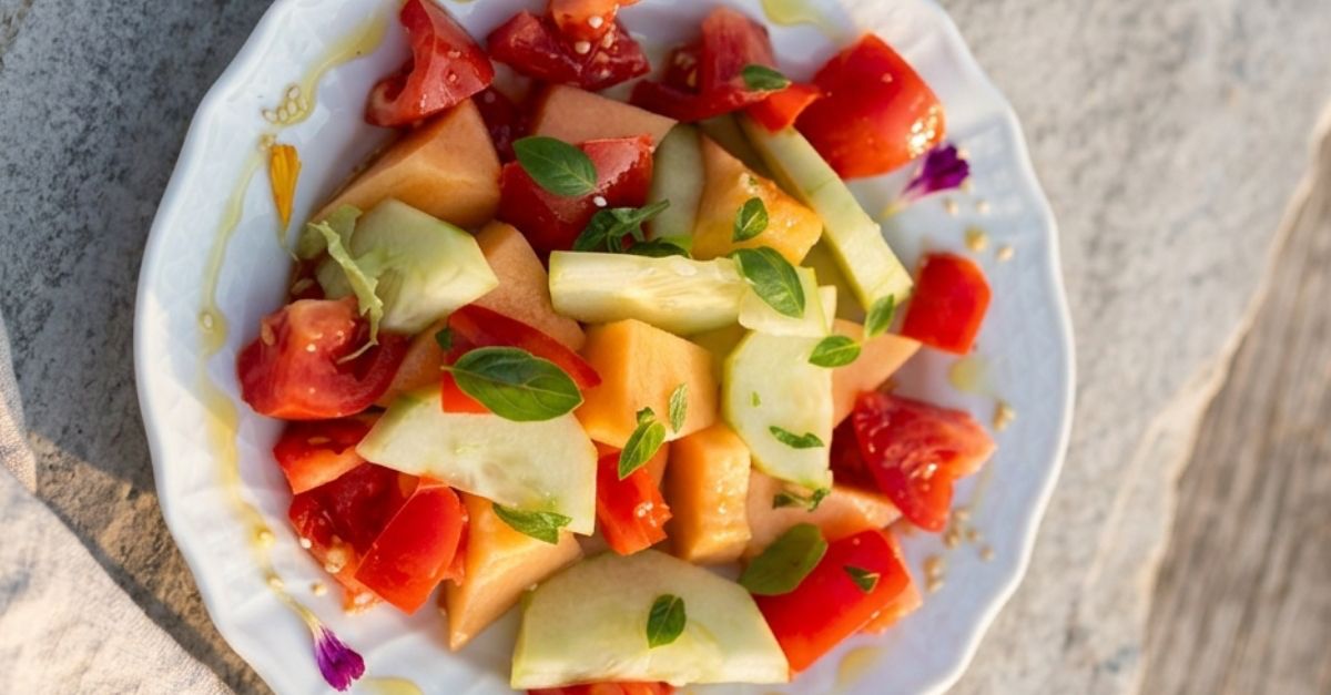 Gurken-Cantaloupe-Salat