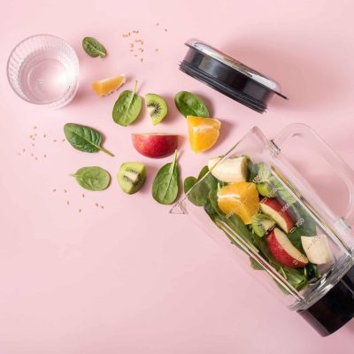 Smoothie Ingredients in Mixer, Smoothie Preparation, Dieting Concept